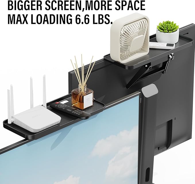CABTE Adjustable Steel TV Top Shelf, Floating TV Stand, Universal Monitor Shelf