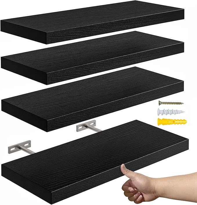YUFLINX 16’’Black Floating Shelves