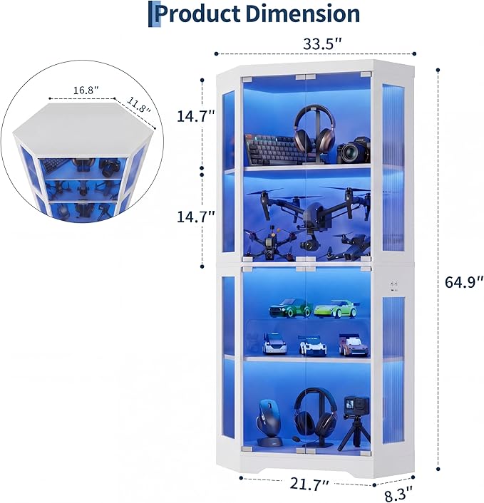GarveeHome Corner Display Cabinet