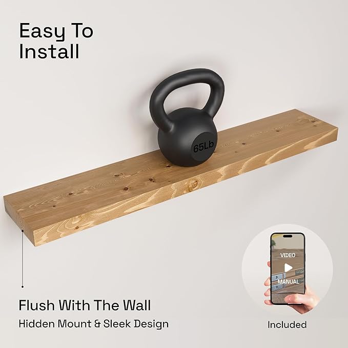 BAOBAB WORKSHOP Natural Wood Floating Shelves