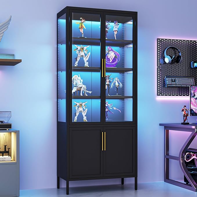 6-Tier Glass Display Cabinet