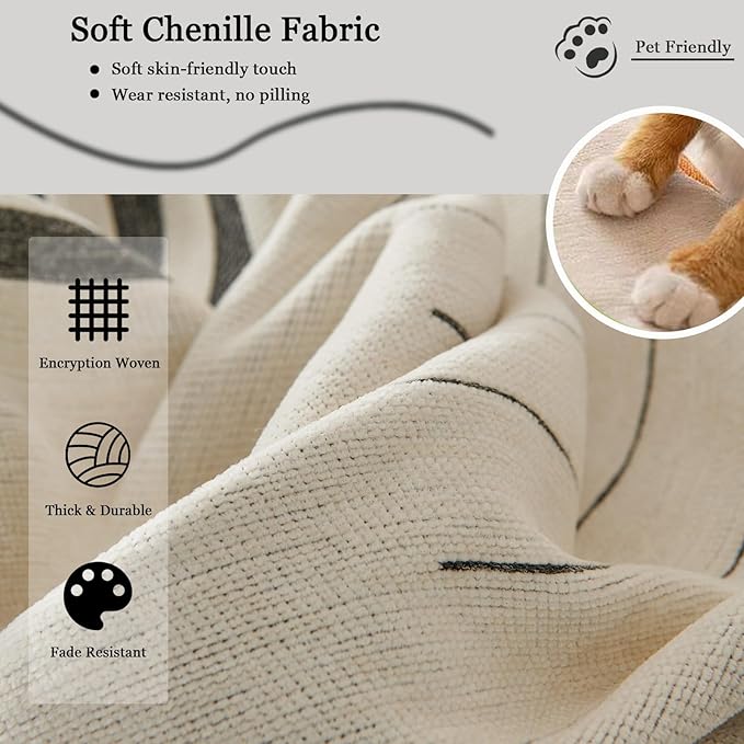 DREAMINGO Couch Cover Washable Chenille Sofa Protector