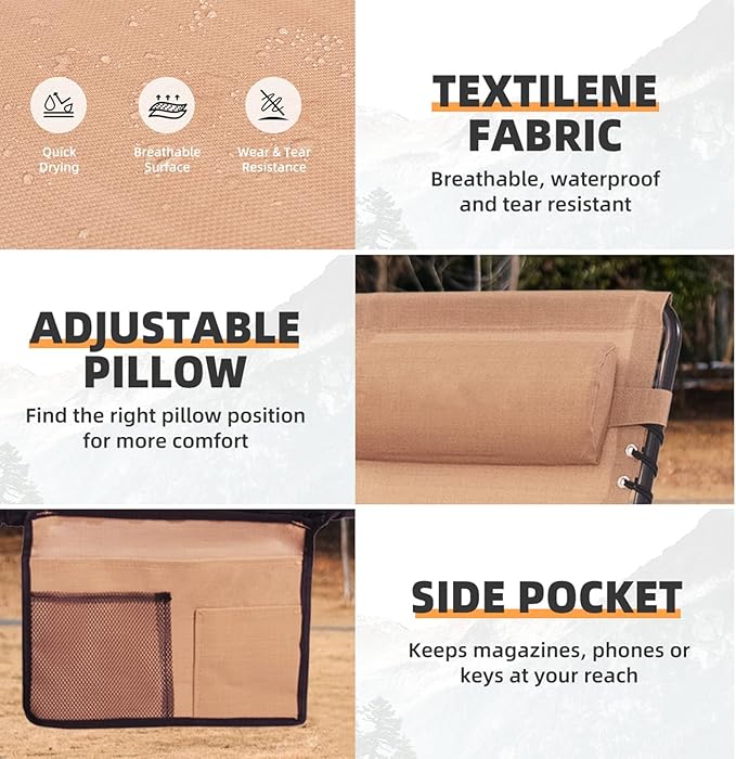 Folding Chaise Lounge Chair Bed