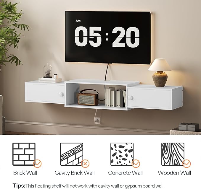 HOOBRO 55" Floating TV Stand