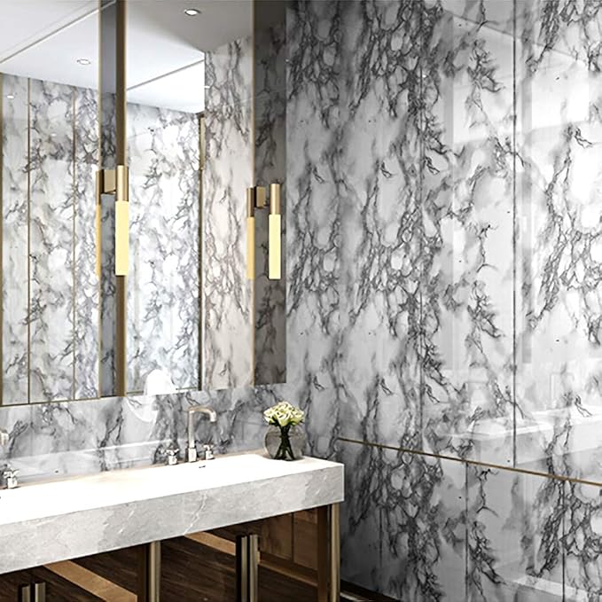 Livelynine Marble Wall Paper Kitchen Countertop Peel and Stick Wallpaper