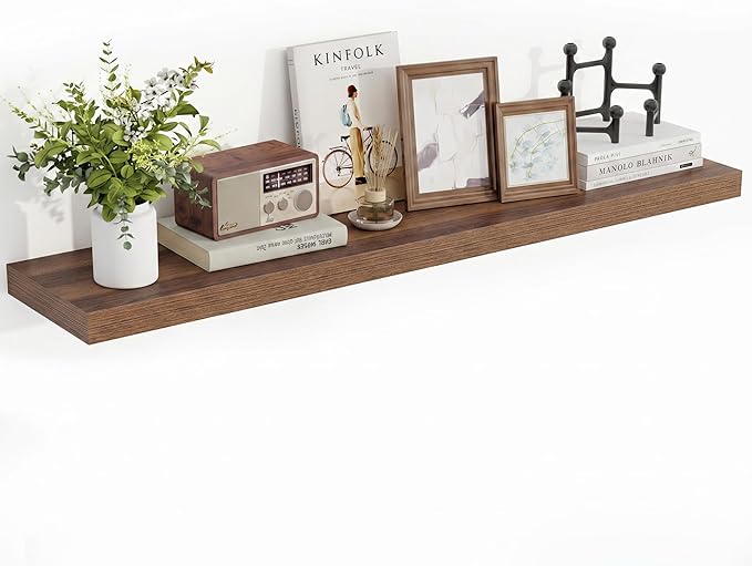 Acovy 40 Inch Floating Shelves, 3D Textured Wood Grain, Wooden Shelves