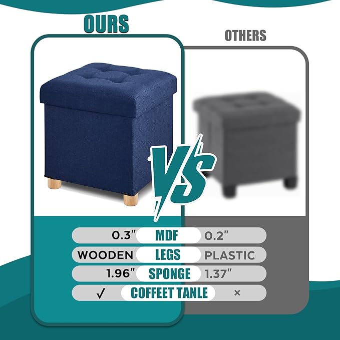 BRIAN & DANY Ottoman with Storage, Square Storage Ottoman