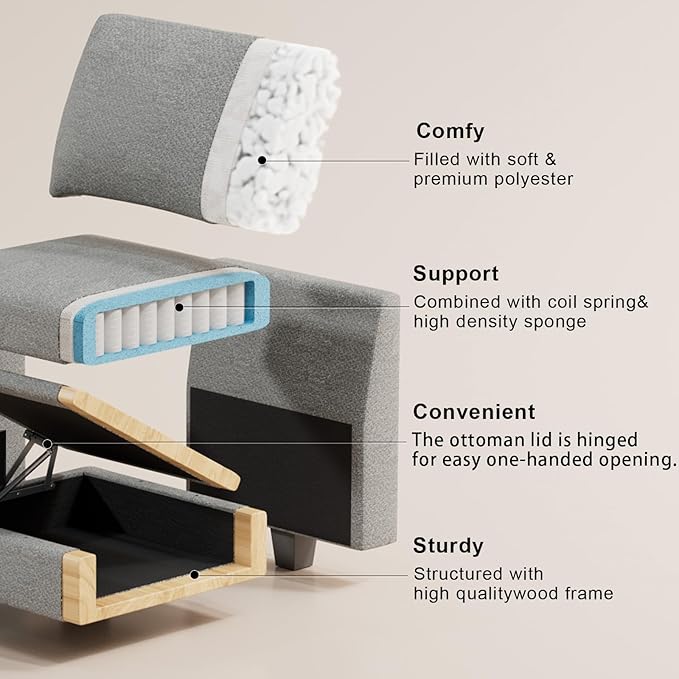 Belffin Fabric Modular Sectional Couch Armrests