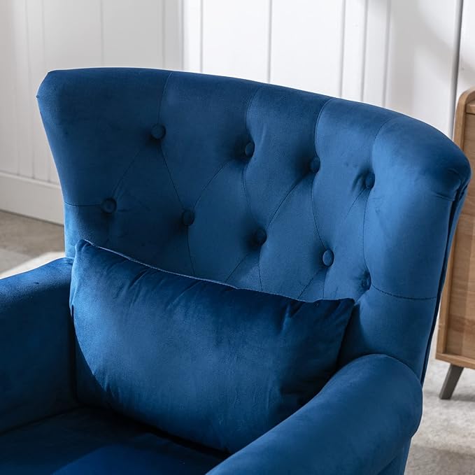 Mid Century Modern Accent Chair Upholstered Armchair Comfy Velvet Tufted