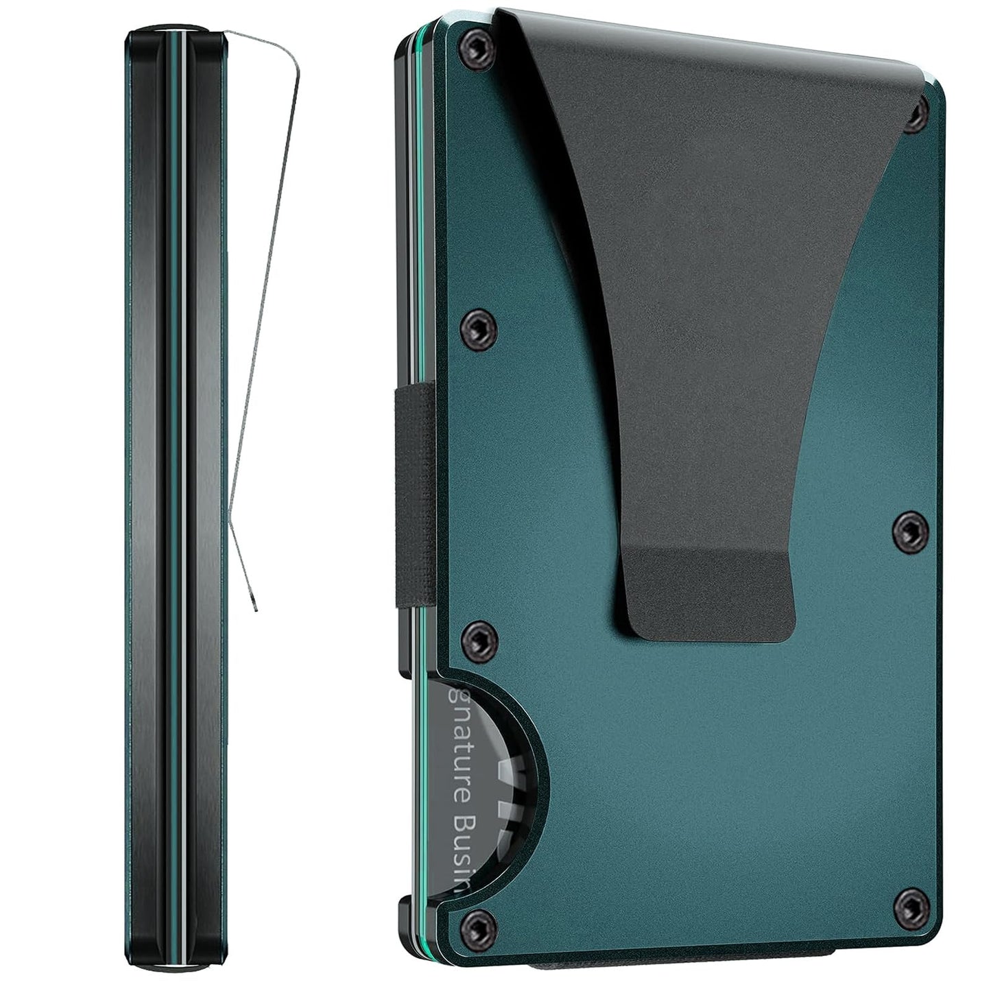 Firae EDGE Metal Wallet for Men - Minimalist Slim Wallet - RFID Blocking Card Holder Money Clip, Smart Wallet - Aluminum Credit Card Holde Sea-Blue