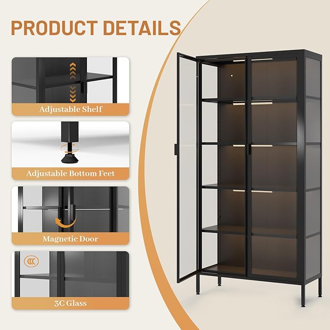 Eltean 71" H Display Cabinet