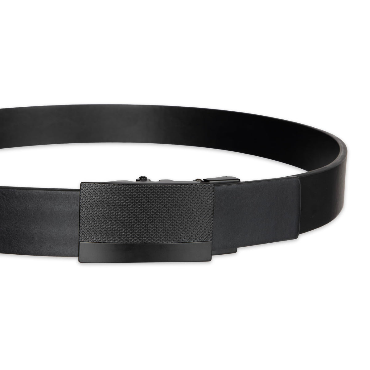 Kenneth Cole REACTION Men's Perfect Fit Adjustable Belt with Track Lock , Black Matte, Large (38-40)