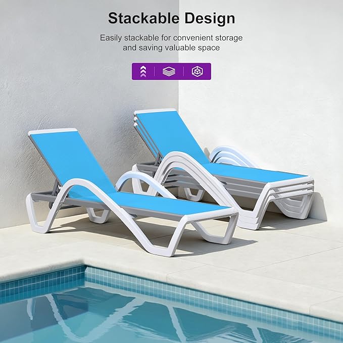 PURPLE LEAF Patio Chaise Lounge Chair