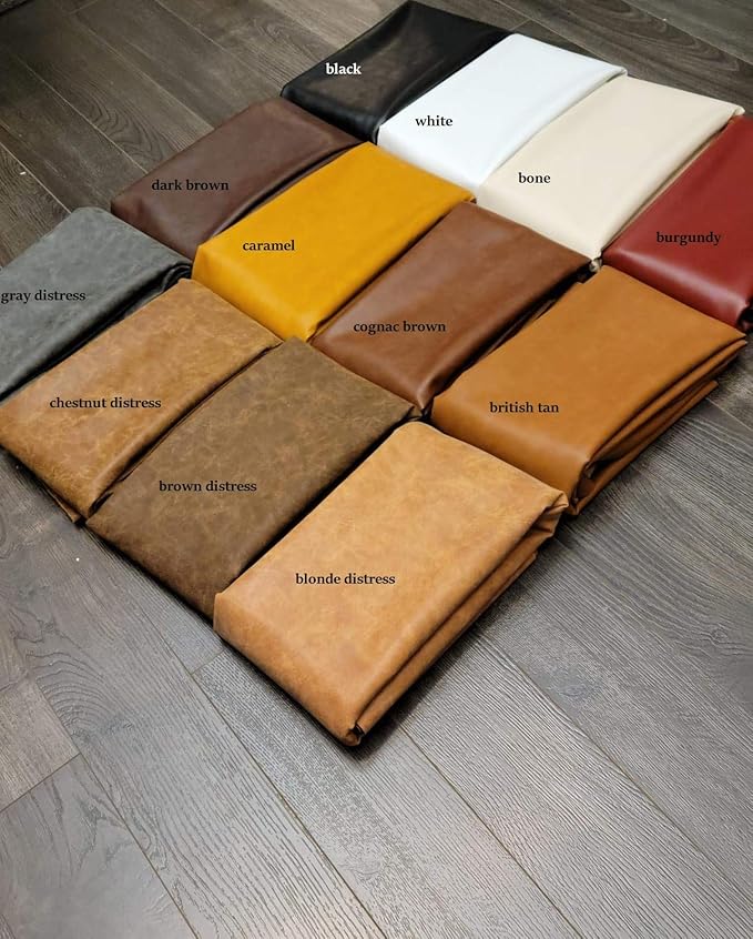 NAT Leathers | Soft Faux Vegan PU Leather by The Yard Synthetic Pleather 0.9 mm