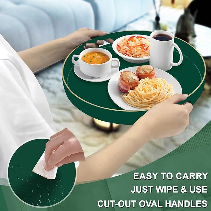 MAONAME Dark Green Decorative Tray, Plastic Trays