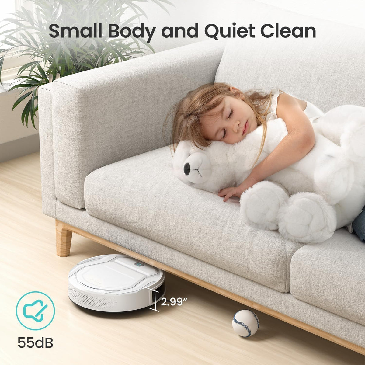 Lefant M210 Pro Robot Vacuum Cleaner, 2200Pa Powerful Suction, 120 Mins Runtime, Automatic Self-Charging, Wi-Fi/App/Alexa Control, Perfect for Pet Hair, Hard Floors, and Low-Pile Carpets