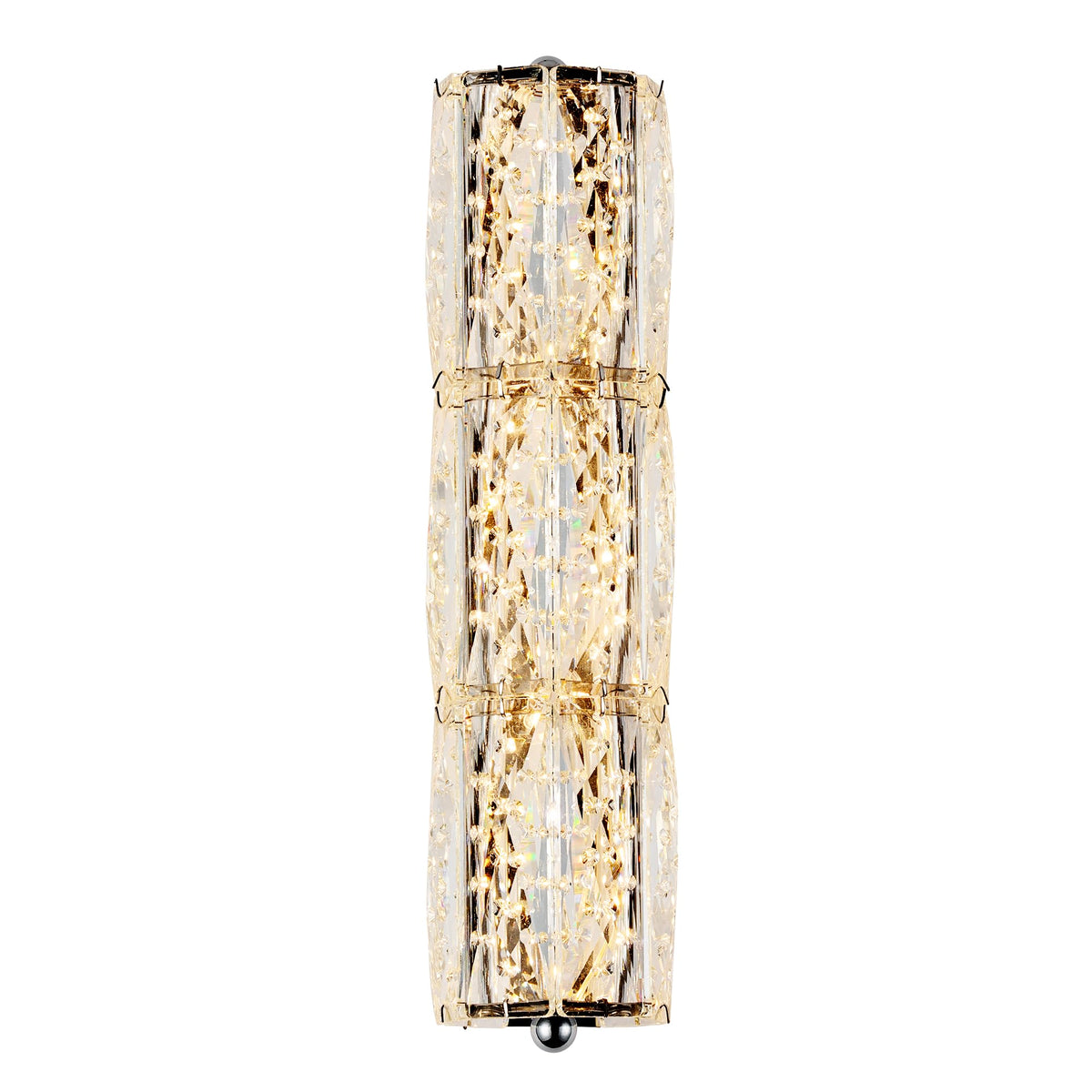 AOLALA Crystal Wall Sconces 3"x12.6" Modern LED Chrome Wall Light