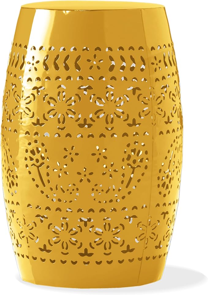Christopher Knight Home Zoey Small Outdoor Side Table, Lace Cut Iron End Table