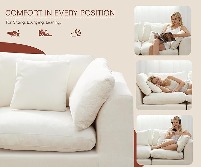 GRUSIGN 79'' Oversized Boneless Cloud Loveseat