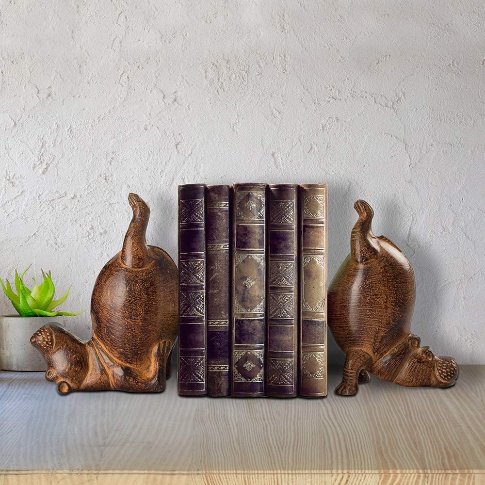 Acrobatic Hippo Bookends