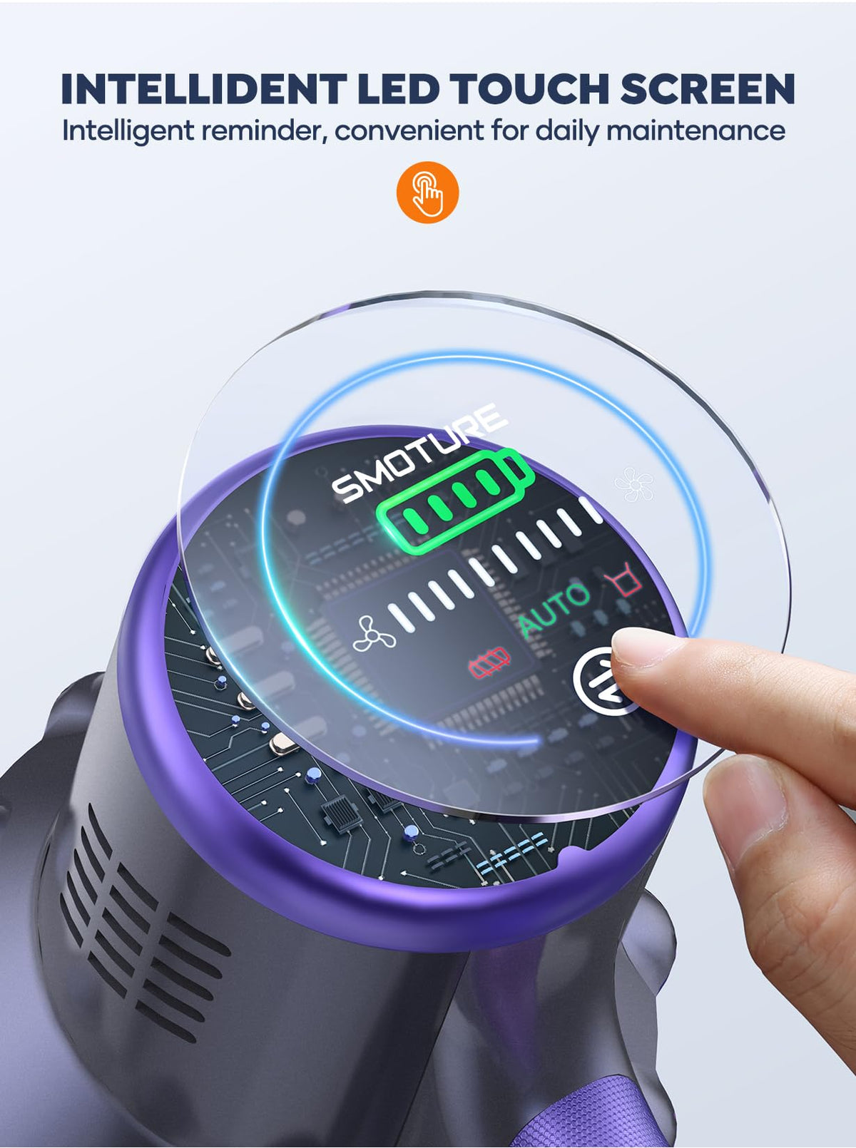 Cordless Vacuum Cleaner, 2 Batteries 110 Mins Runtime Vacuum Cleaners for Home, 40KPA 450W Stick Vacuum with Brushless Motor, Automatically Adjust Suction, Handheld Vacuum for Pet Hair/Carpet/Floor