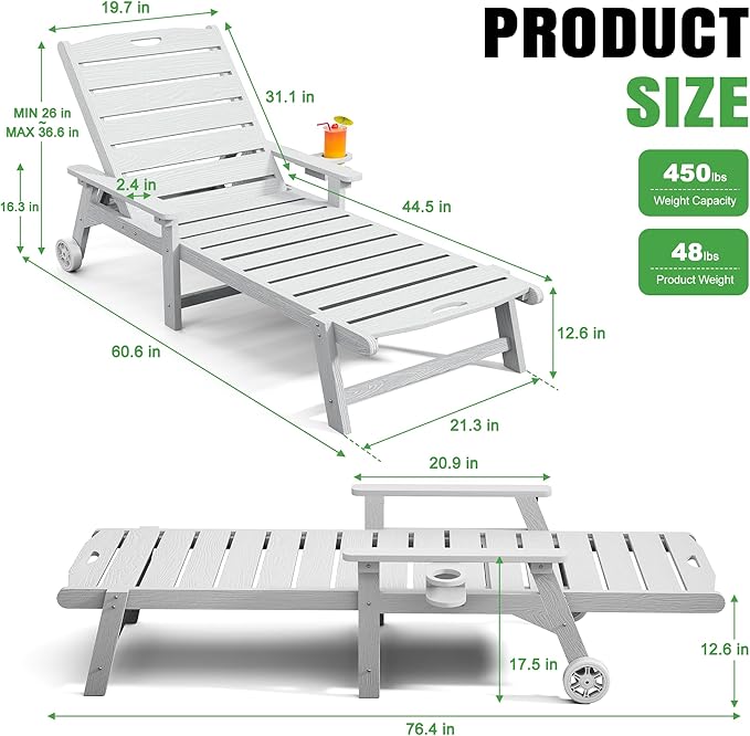 Outdoor Lounge Chair Set of 2