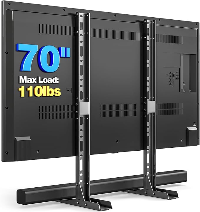 Rfiver Universal TV Stand for 20-70 inch Flat Curved TVs, Height Adjustable