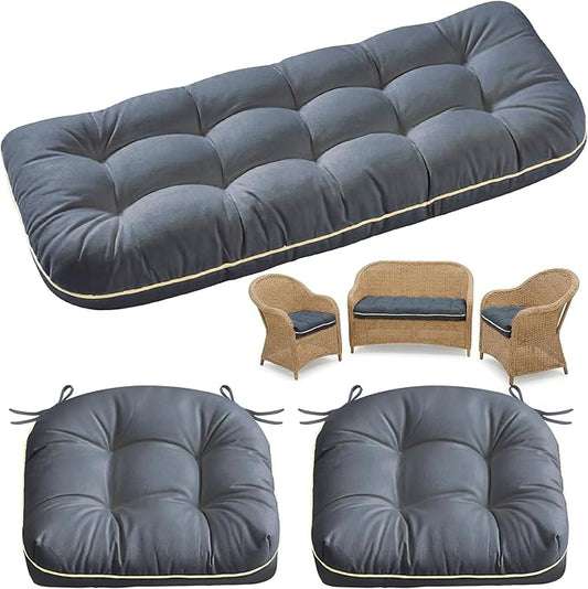 1 MIDDLE ONE Wicker Chair Cushions 3 Pieces Set
