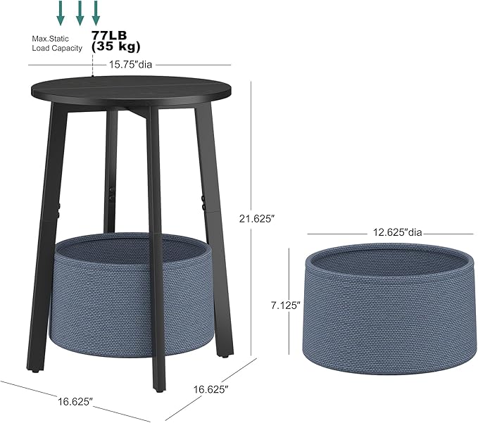sthmec Small Round Side End Table Set of 2