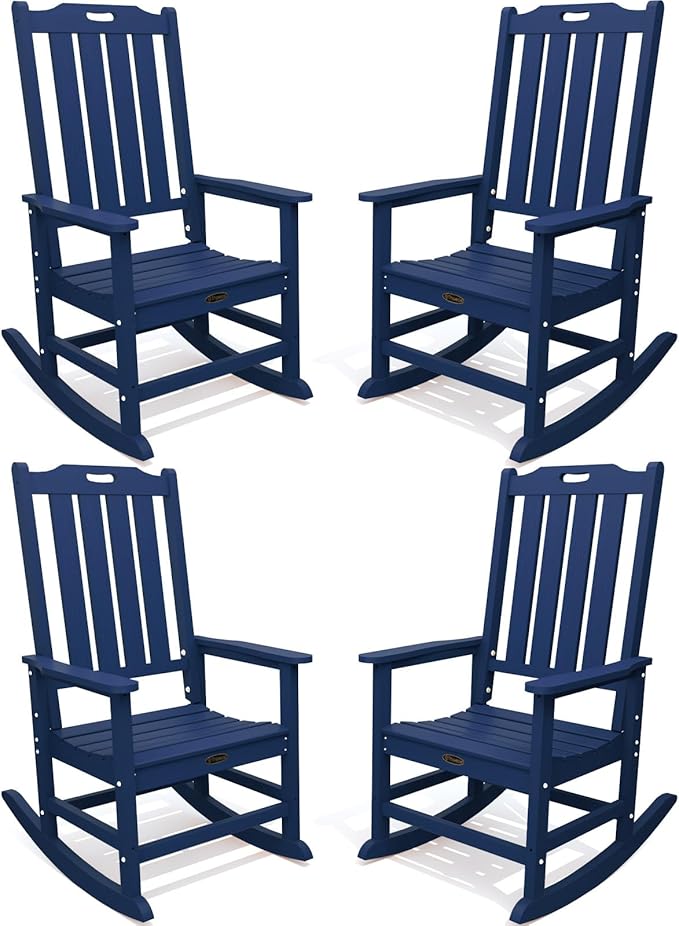THOEOE Oversized Rocking Chair Set of 4, Outdoor Rocking Chair
