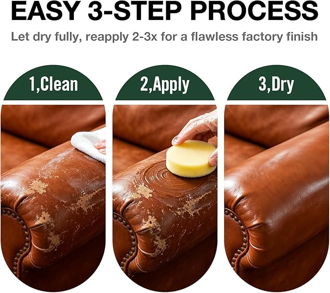 Dark Brown Leather Repair Kit, Leather Recoloring Balm – Restore & Repair Faded