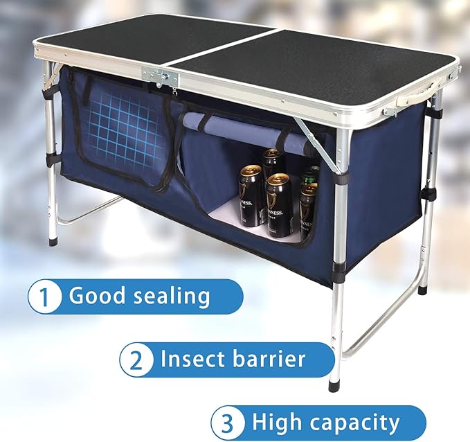 CampLand Outdoor Folding Table Aluminum Lightweight Height Adjustable