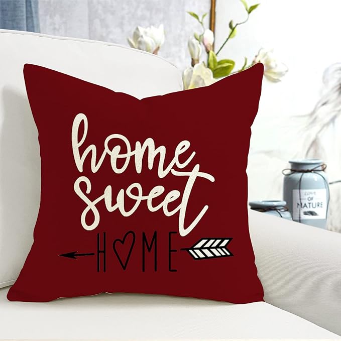 YCOLL Christmas Pillow Covers 16x16 Set of 4, Modern Sofa Throw Pillow Cover