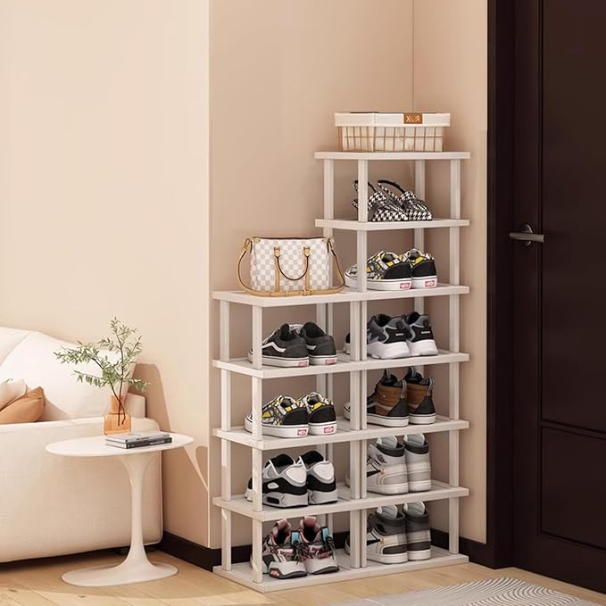 Bamboo Shoe Rack 12 Tier- Vertical Shoe Rack
