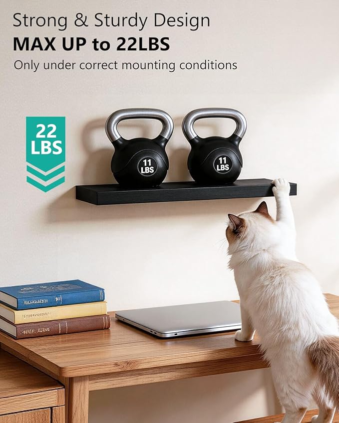 WALI Floating Shelves for Wall, 2 Tier Bathroom Storage Shelf Over Toilet