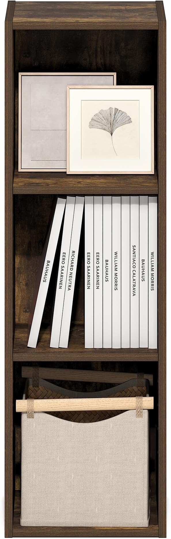 Furinno Fulda Book Shelf, 3-Tier Narrow Bookshelf, Bookcase