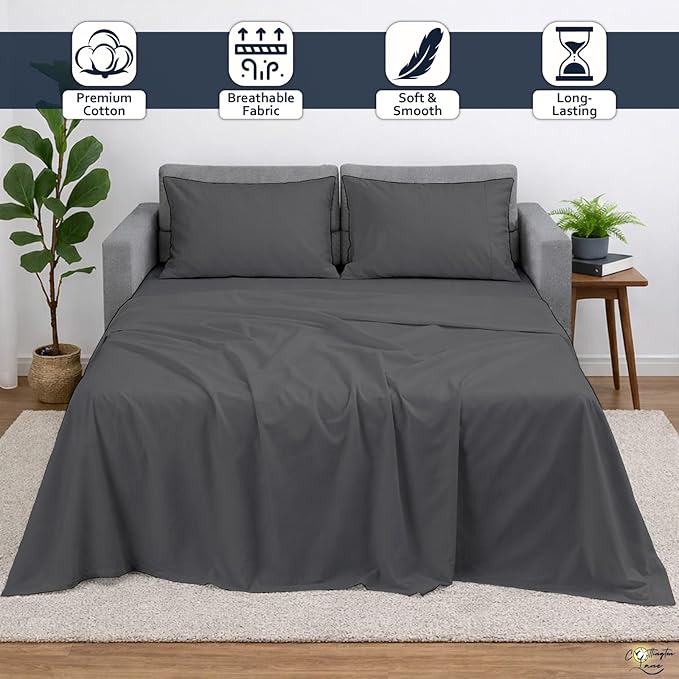 Cottington Lane Sleeper Sofa Sheets Queen Size, 4 Piece Premium Quality 100%