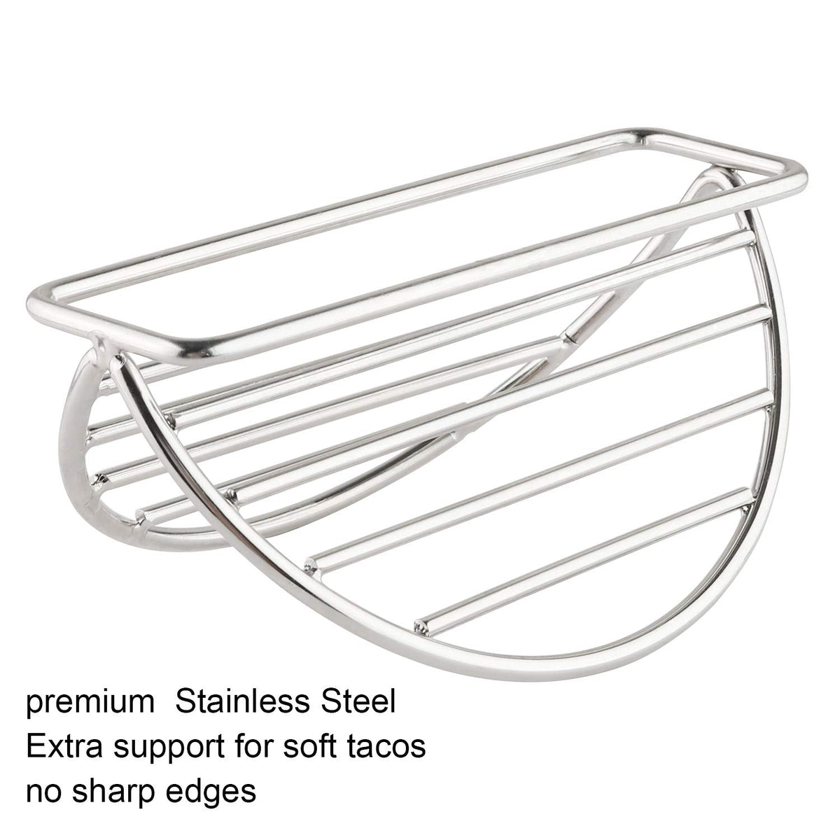 YellRin Taco Holders Stand Stainless Steel Taco Rack Tray Stand Up Holder Kitchen Set for Tortillas, Burritos, Parties & Restaurants (Taco Holder)