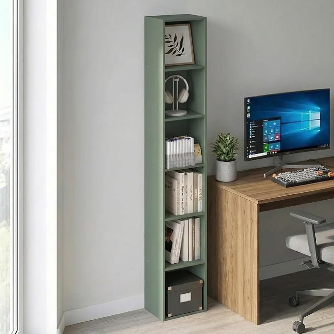 Furinno LUDER Book Shelf, 6-Tier Tall Modern Bookshelf, Bookcase
