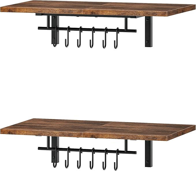 CHOEZON Wall-Mounted Pot Racks, Floating Shelves, Wall Shelves, Vintage Pot
