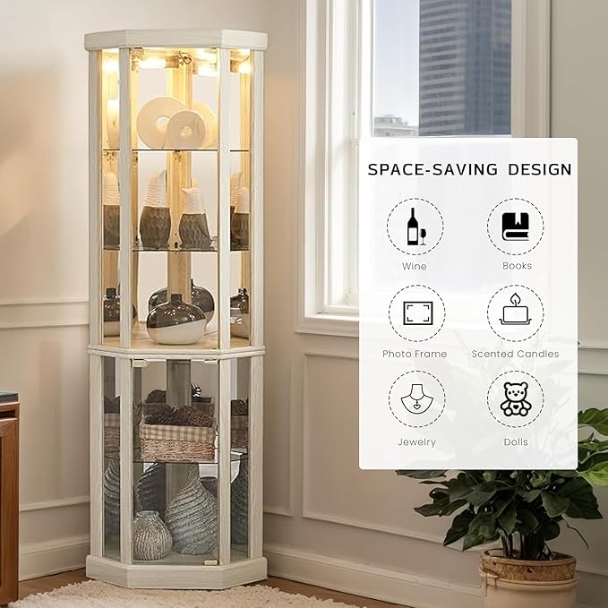 Anwick Corner Display Curio Cabinets