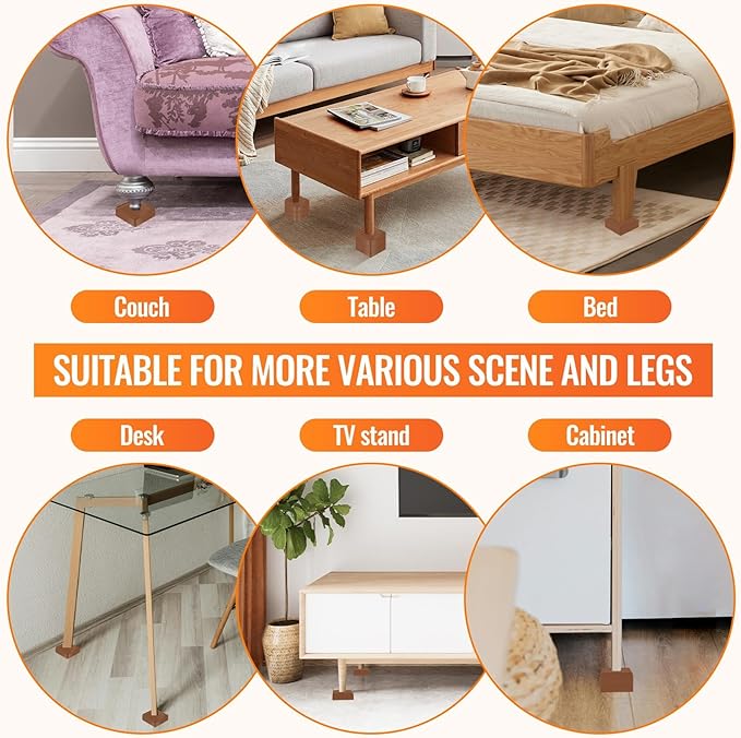 shouwuhho Furniture Risers, 8 Pack Bed Risers