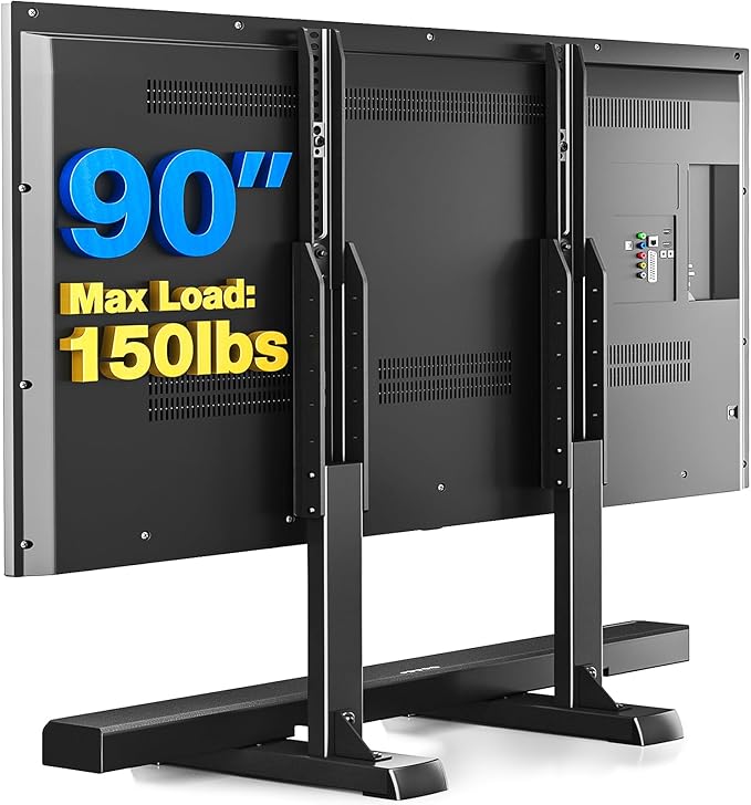 Rfiver Table Top TV Stand with Height Adjustable TV Legs, TV Stands Base with
