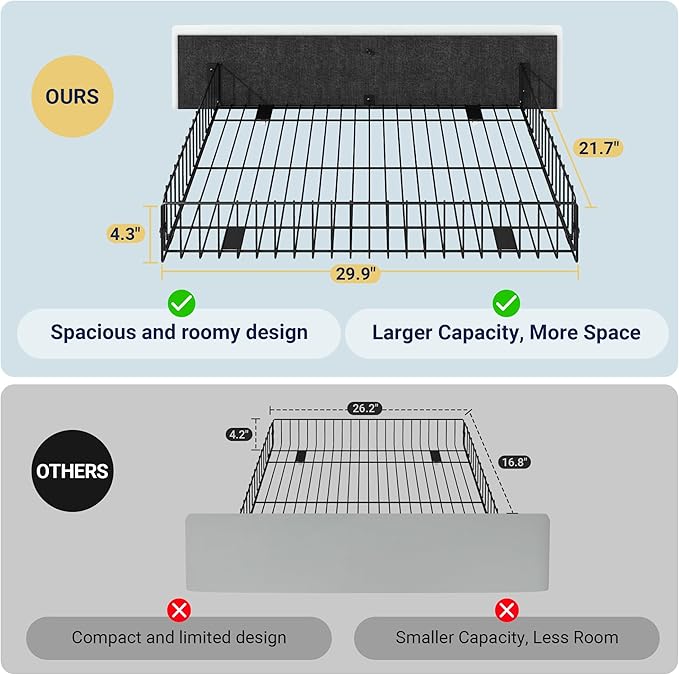 Allewie King Size Platform Bed Frame