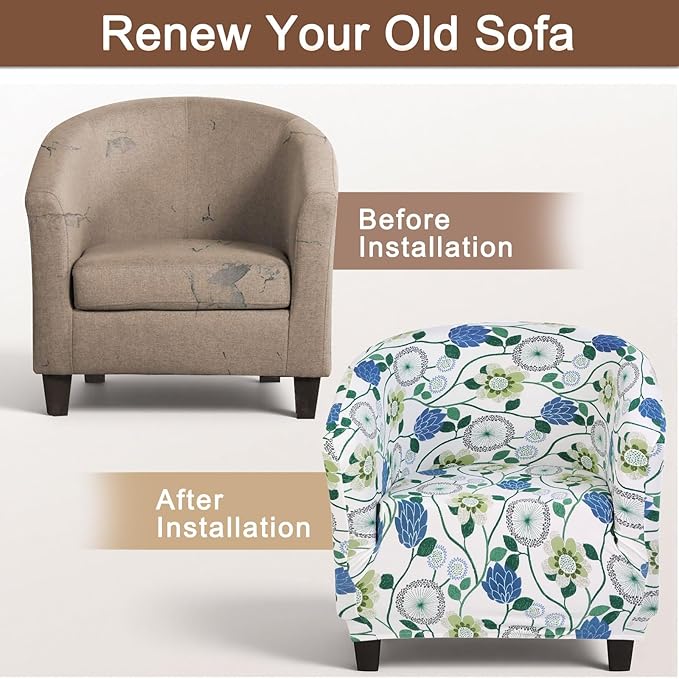 SearchI Club Chair Slipcover Stretch Barrel Chair Covers Printed Tub Chair