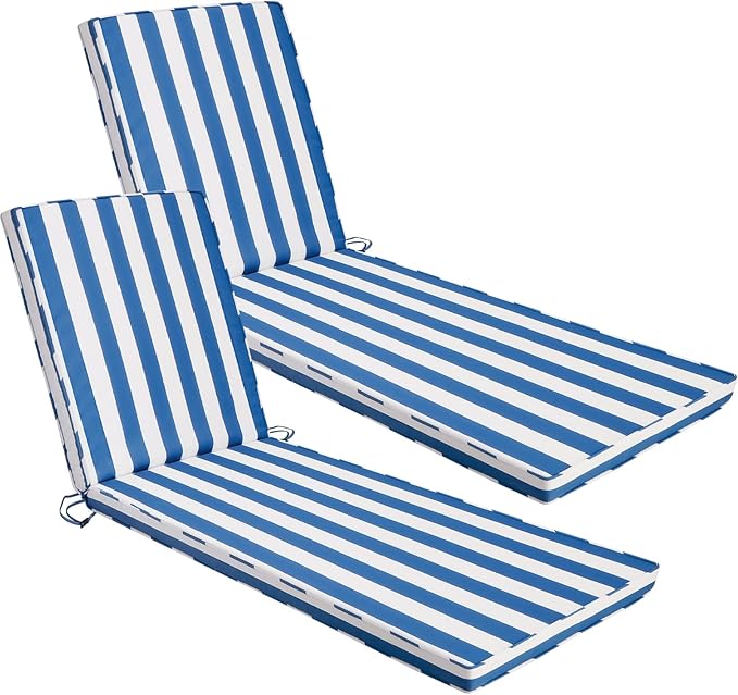 Outdoor Chaise Lounge Cushions for Patio, Waterproof Replacement Seat Cushions