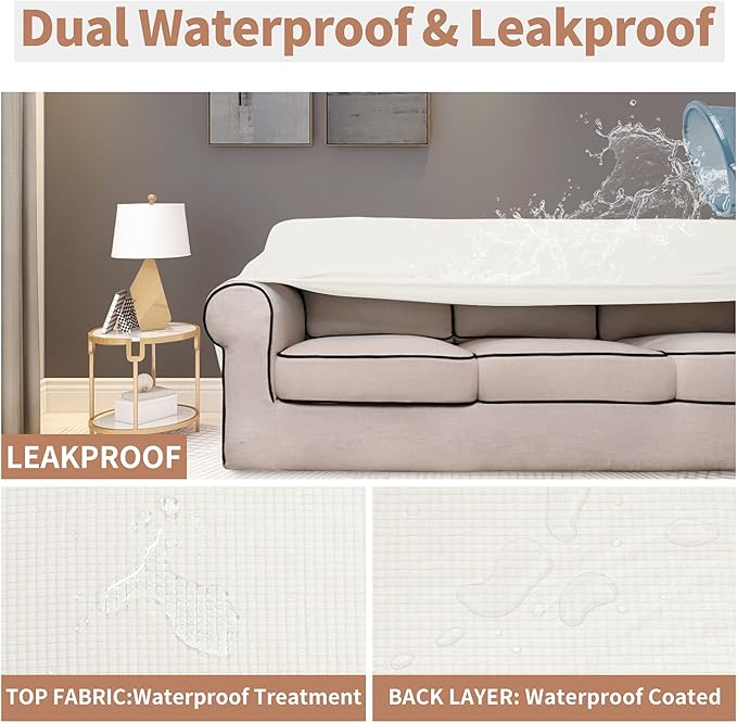 Easy-Going 100% Waterproof Oversized Chair Couch Cover, Dual Waterproof Sofa