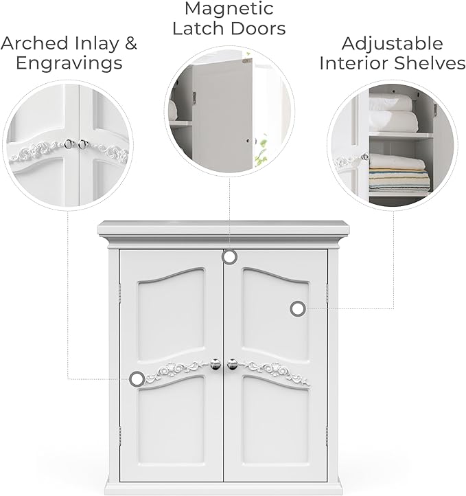 Teamson Home Versailles 22" x 24" Bathroom Wall Cabinet