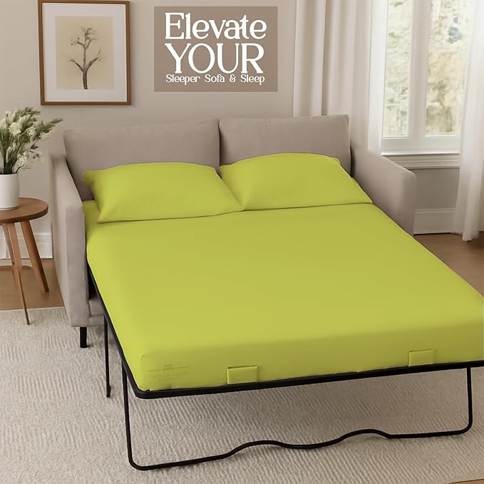 Sleeper Sofa Bed Sheet, 100% Cotton 400 Thread Count, 4 Piece Set, Deep Pocket
