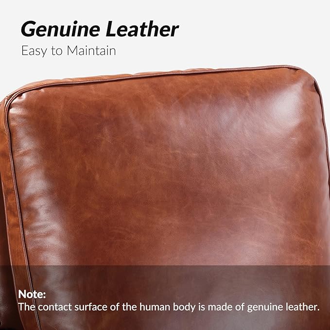 HULALA HOME Genuine Leather Manual Recliner Chair